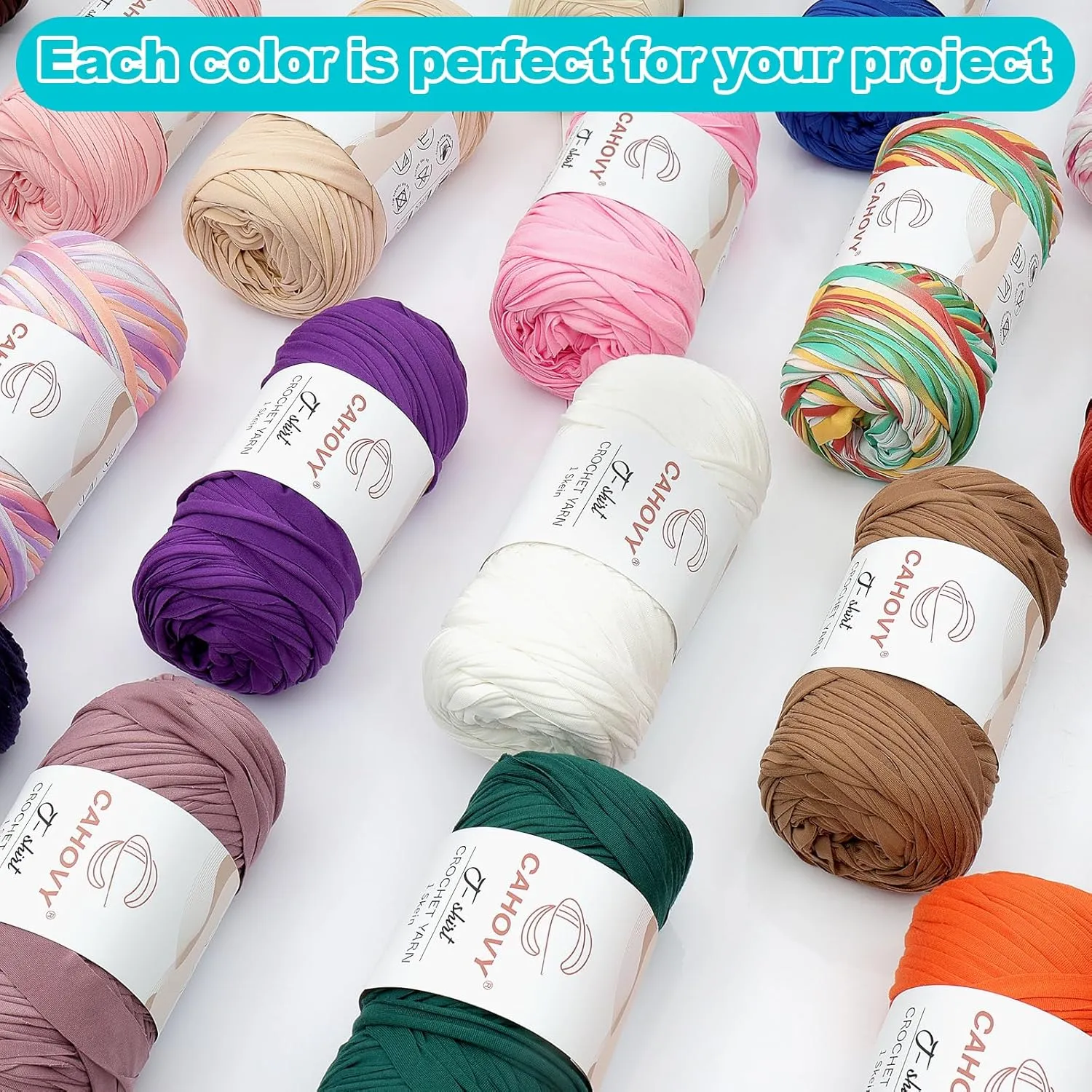 2 Pack T-Shirt Yarn Crochet Yarn for Beginner Crochet Bags/Basket/Coaster,400g/110yds High Elastic Polyester Thick Tshirt Brown&White