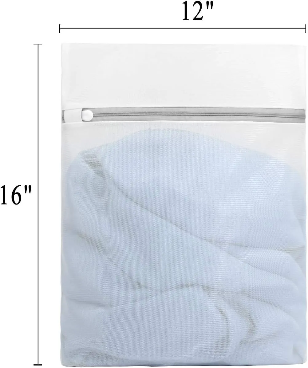 3Pcs Durable Fine Mesh Laundry Bags for Delicates 12 x 16 Inches (3, Medium)