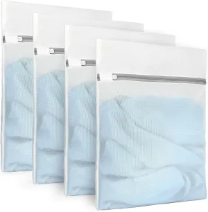3Pcs Durable Fine Mesh Laundry Bags for Delicates 12 x 16 Inches (3, Medium)