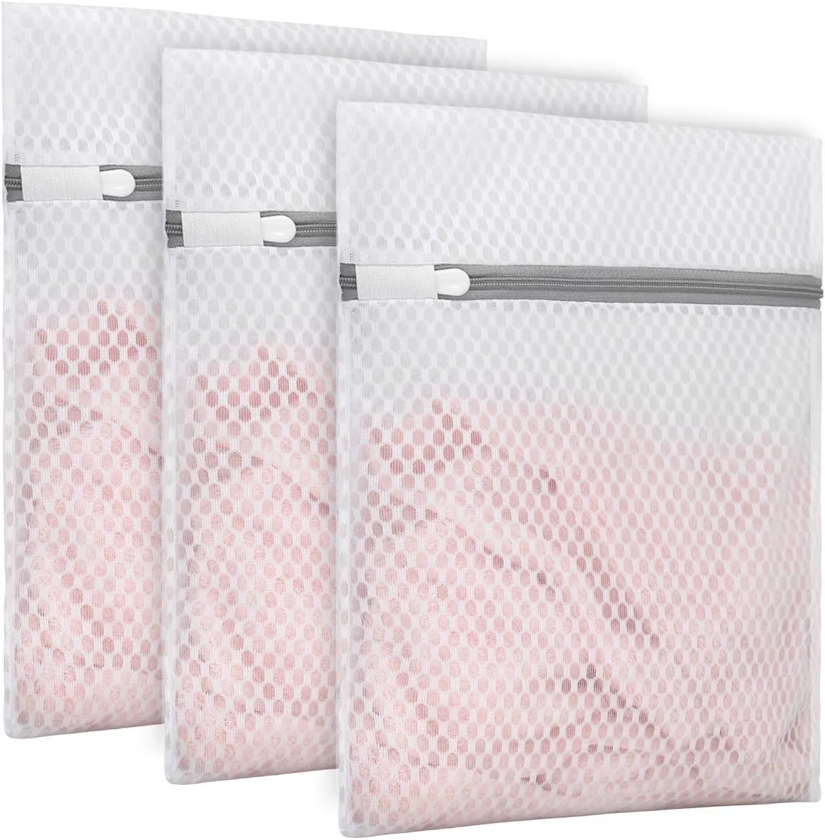 3Pcs Durable Honeycomb Mesh Laundry Bags for Delicates 9 x 12 Inches (3 Small)