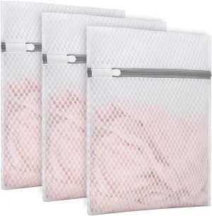 3Pcs Durable Honeycomb Mesh Laundry Bags for Delicates 9 x 12 Inches (3 Small)