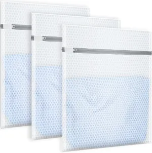 3Pcs Honeycomb Mesh Laundry Bags for Delicates, 12 x 16 inches Lingerie Bags for Washing Delicates(3 Medium)