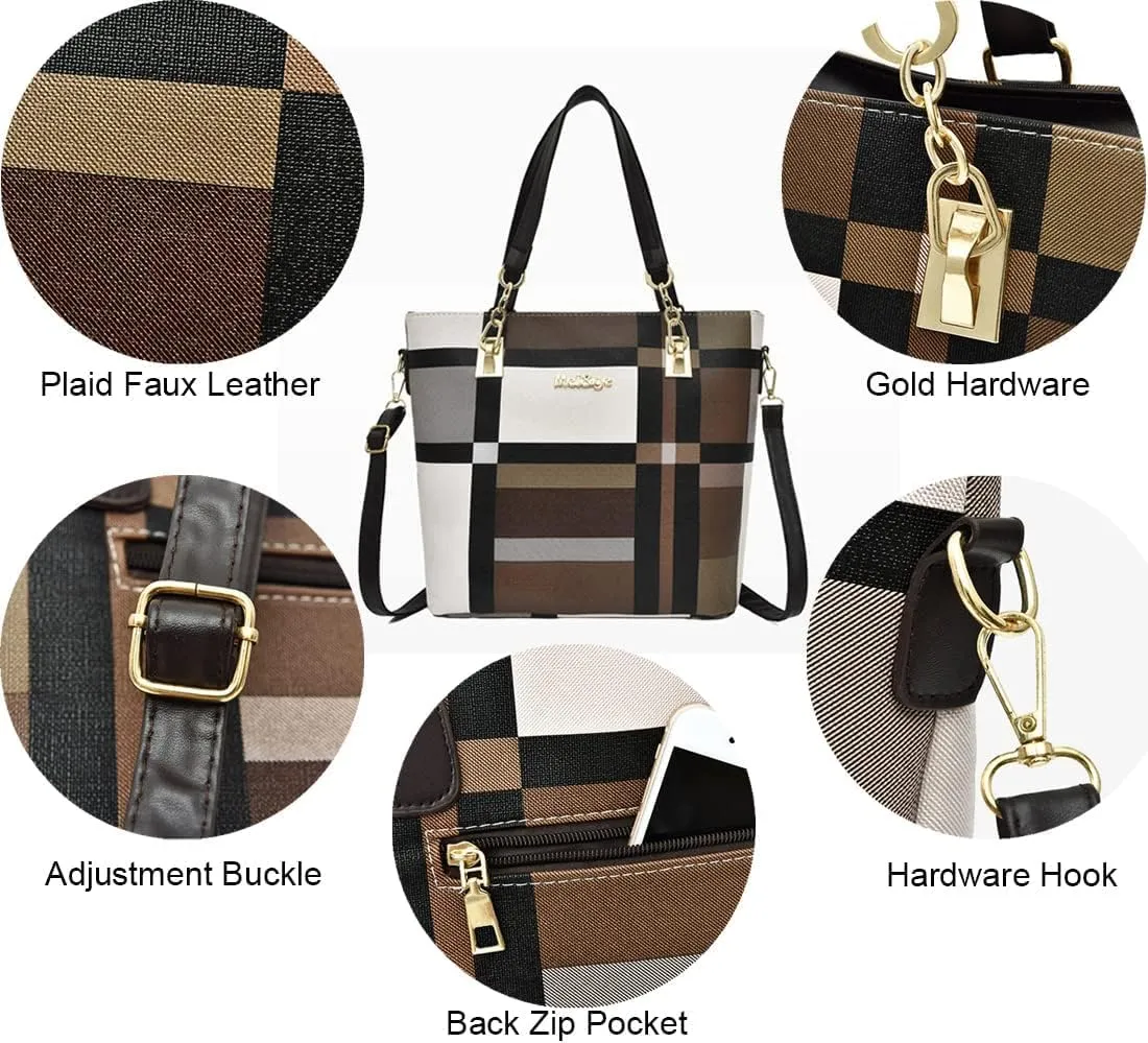 6-Pcs Womens Handbags Tote Bags Shoulder Bag Leather Purses Satchel Bag