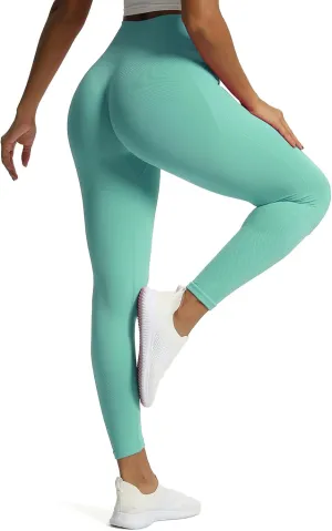 Aoxjox Workout Seamless Leggings for Women High Waisted Fitness Yoga Contour Sculpt Pants 22"