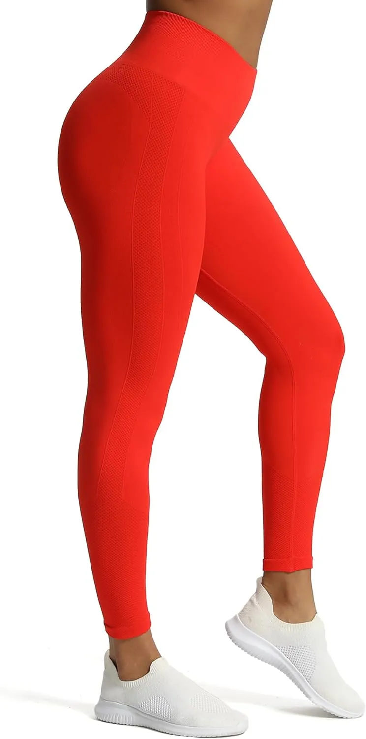 Aoxjox Workout Seamless Leggings for Women High Waisted Fitness Yoga Contour Sculpt Pants 22"