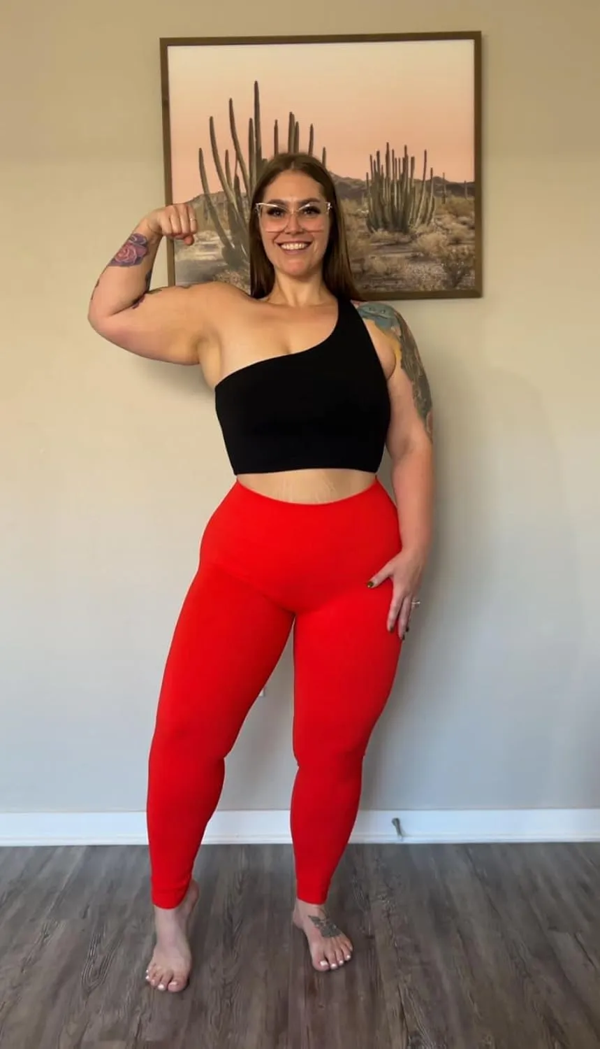 Aoxjox Workout Seamless Leggings for Women High Waisted Fitness Yoga Contour Sculpt Pants 22"