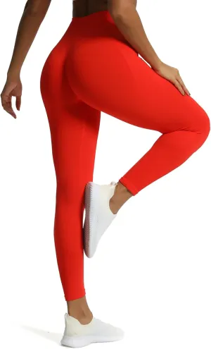 Aoxjox Workout Seamless Leggings for Women High Waisted Fitness Yoga Contour Sculpt Pants 22"