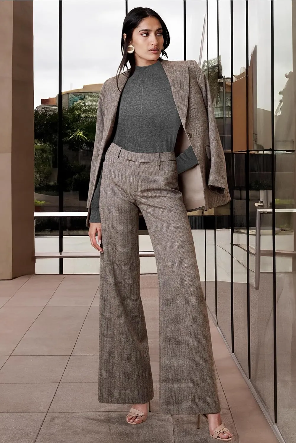 Arach&Cloz Womens Spring 2025 Sweater Tops Business Casual Outfits Work Mock Neck Long Sleeve Turtleneck Dressy Pullover