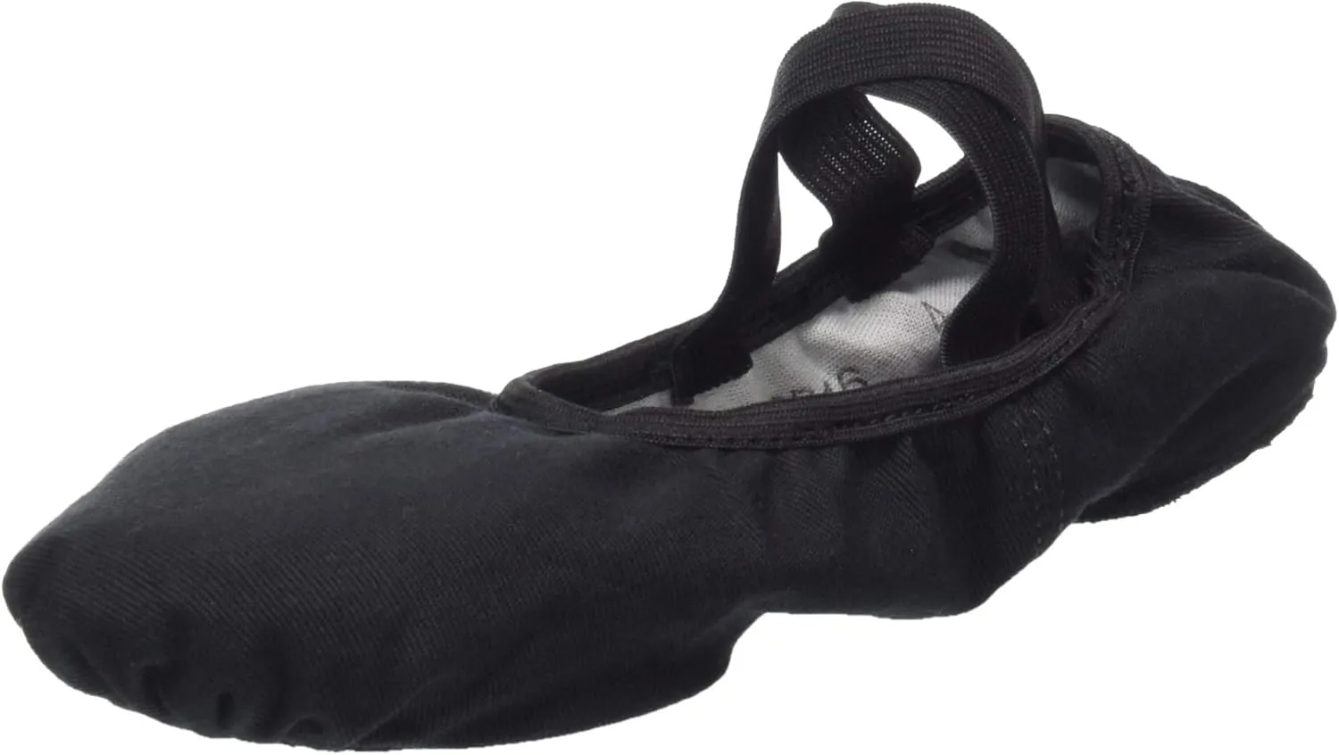 BA26 Canvas Split Sole Ballet Shoe (Medium 10.0L, Black)