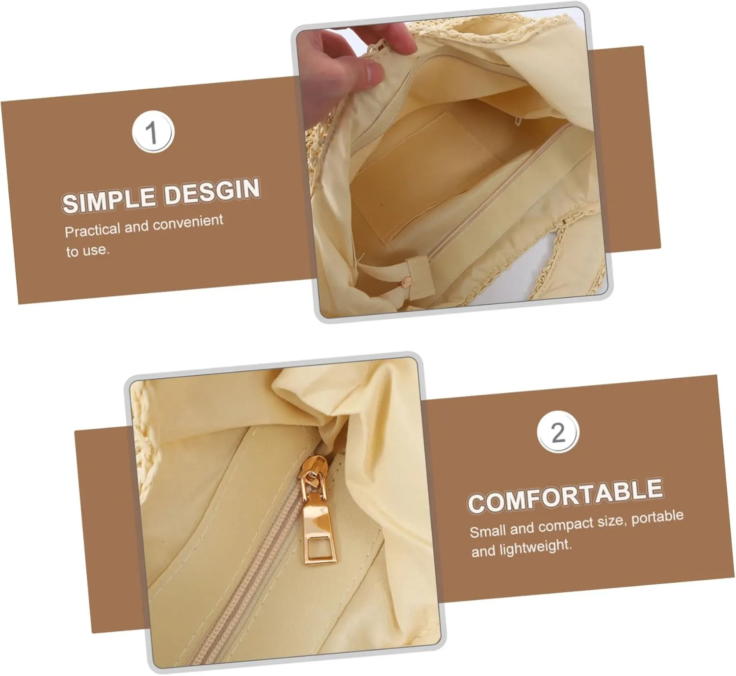 BESTYASH Fashion Weaving Bag Ladies Wallet Trendy Beach Bag Woven Tote Bag Tote Handbags Pouch Beach Bag Woman