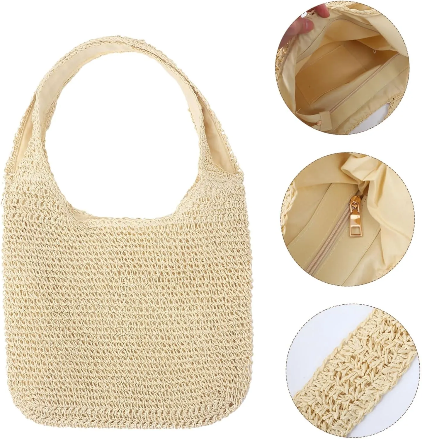 BESTYASH Fashion Weaving Bag Ladies Wallet Trendy Beach Bag Woven Tote Bag Tote Handbags Pouch Beach Bag Woman