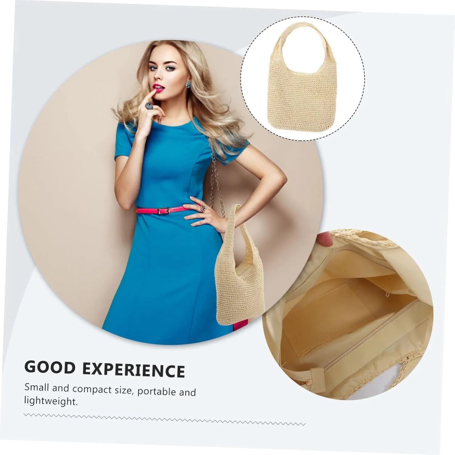 BESTYASH Fashion Weaving Bag Ladies Wallet Trendy Beach Bag Woven Tote Bag Tote Handbags Pouch Beach Bag Woman