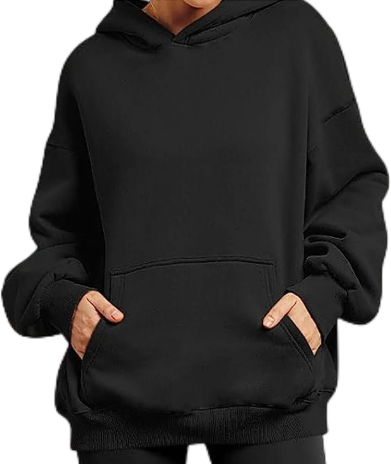Bocianelli Womens Oversized Hoodies Satin lined Hoodies Oversized Sweatshirt Fall Sweaters Casual Y2K Jacket 2024 Clothes