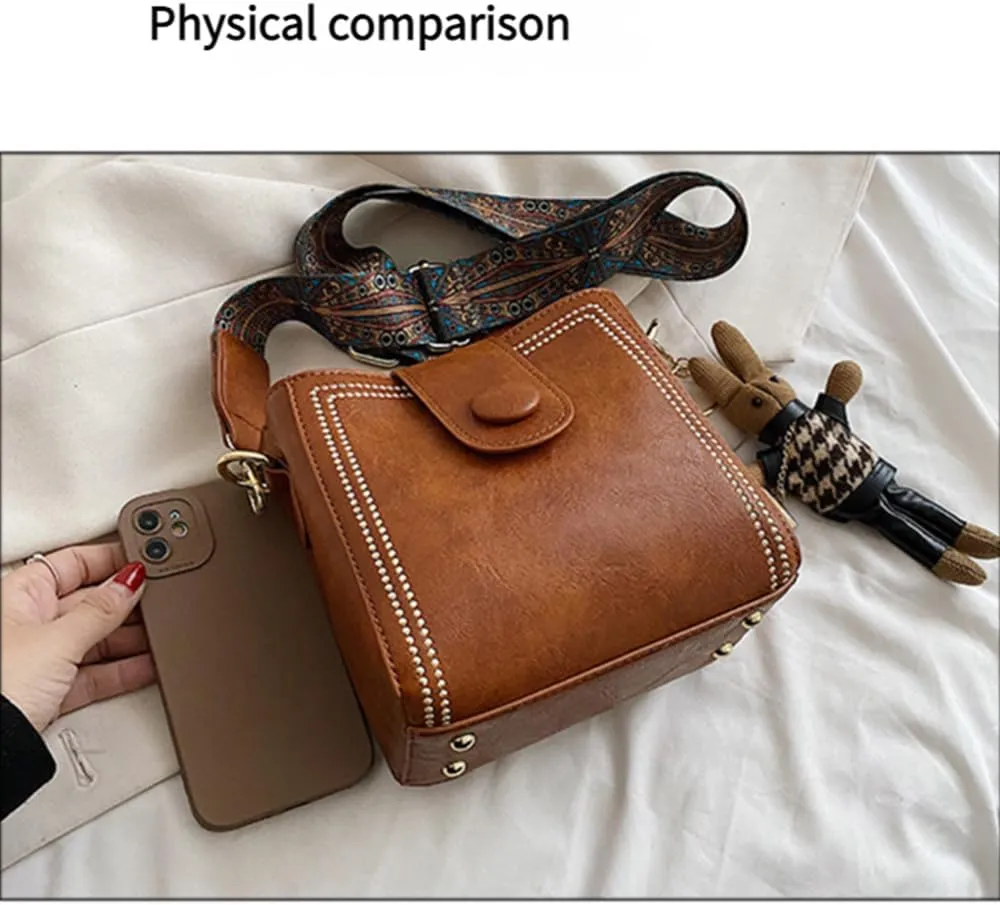 Bootare Bucket Bag,Vintage Retro Small Water Bucket Bag,Womens Retro Water Bucket Shoulder Bags Purse