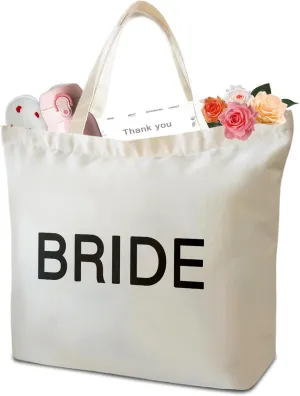 Bridal Shower Gifts For Bride To Be Tote Bag Canvas Wedding Bag With Handle Womens Mrs Bag Bridesmaid Gifts Purse