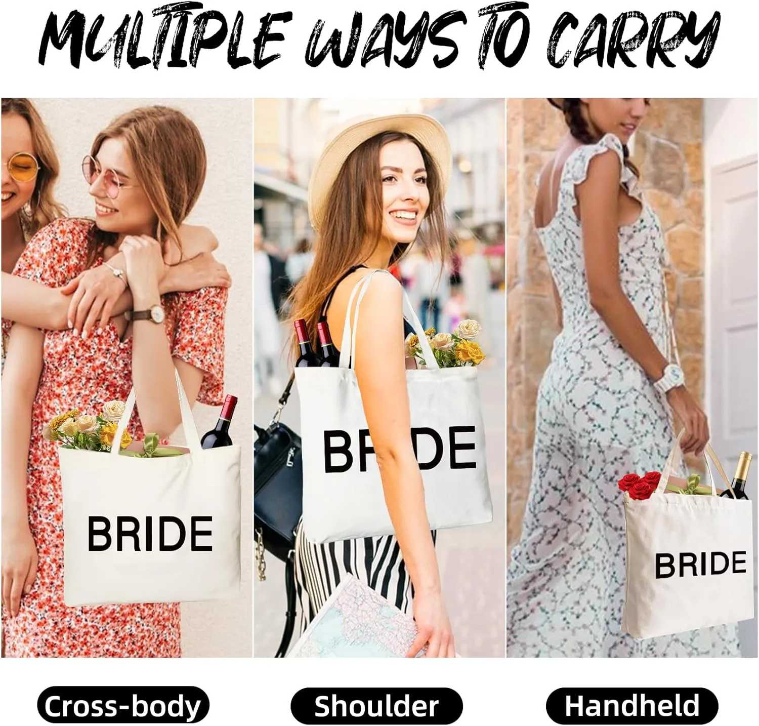 Bridal Shower Gifts For Bride To Be Tote Bag Canvas Wedding Bag With Handle Womens Mrs Bag Bridesmaid Gifts Purse