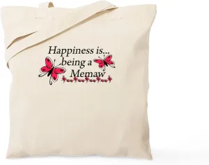 CafePress Butterfly Being A Memaw Tote Bag Reusable Natural Beige Canvas Shopping Bag