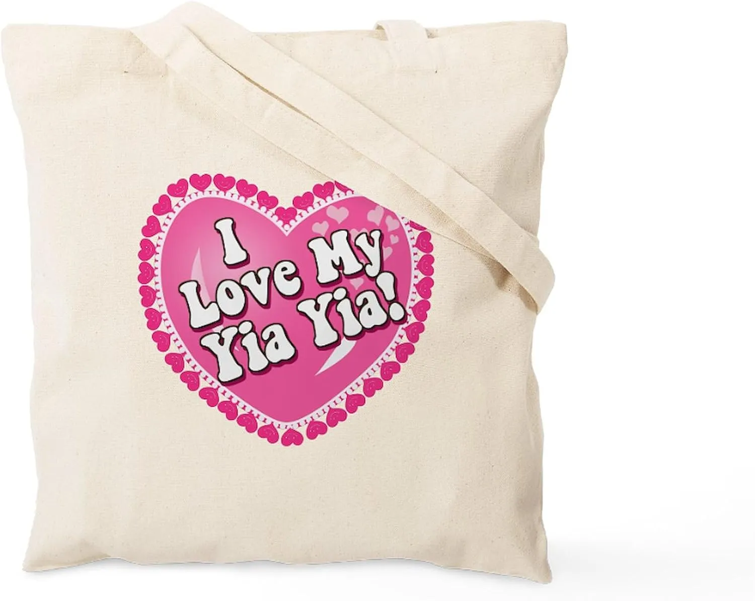 CafePress I Love My Yia Yia Tote Bag Reusable Natural Beige Canvas Shopping Bag