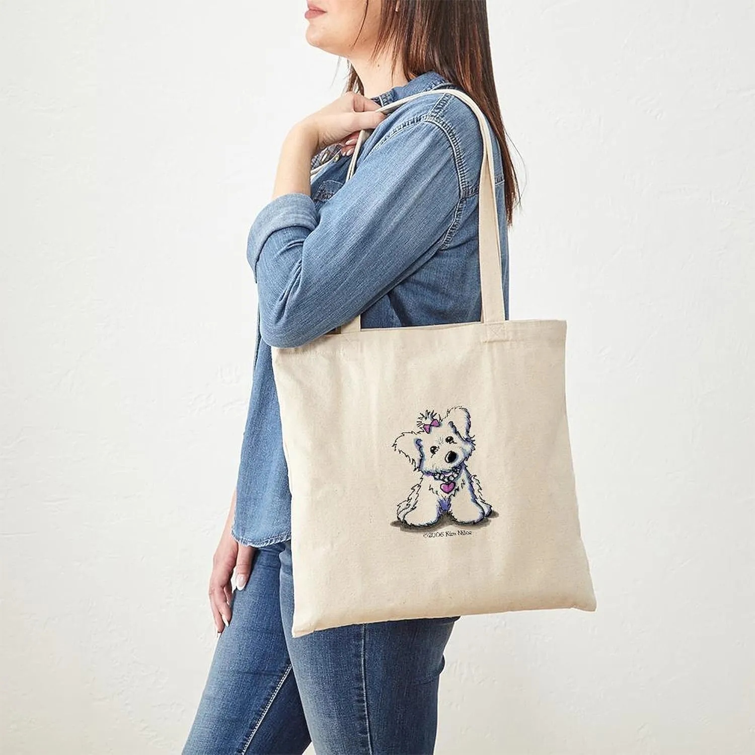 CafePress Maltese Diva Tote Bag Reusable Natural Beige Canvas Shopping Bag