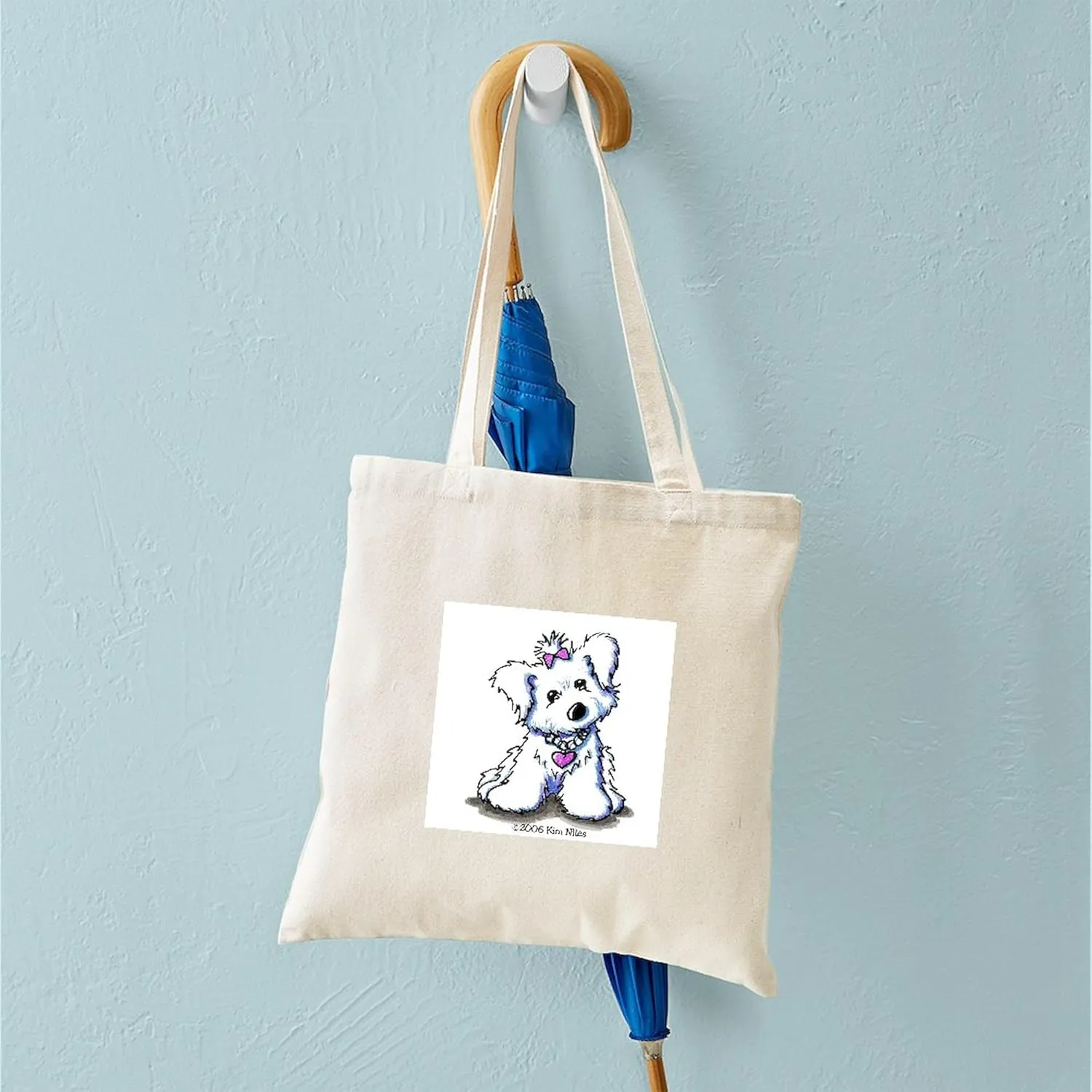 CafePress Maltese Diva Tote Bag Reusable Natural Beige Canvas Shopping Bag