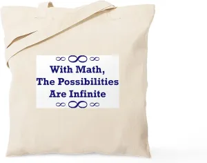 CafePress With Math, The Possibilities Tote Bag Reusable Natural Beige Canvas Shopping Bag