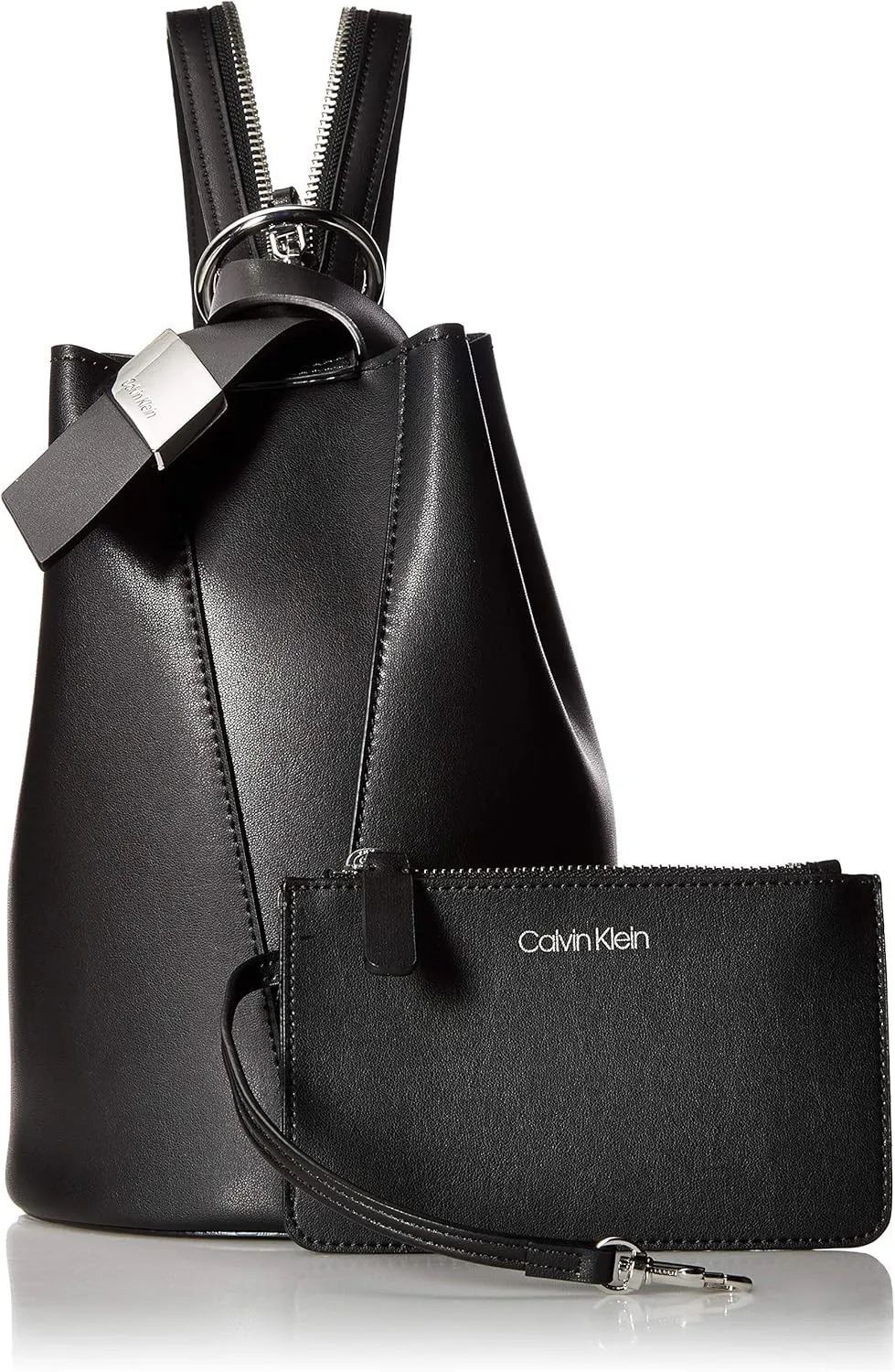 Calvin Klein Karsyn Nappa Leather 3 in 1 Convertible Bucket