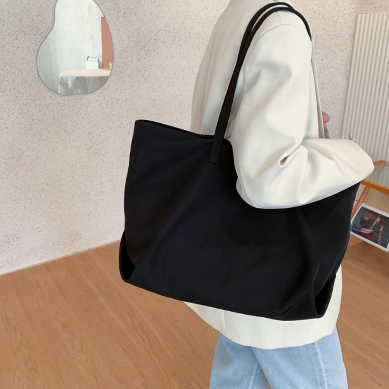 CANVAS TOTE BAG, PERSONALISED TOTE SHOPPER REUSABLE GROCERY SHOPPING CLOTH BAGS PERSONALIZED GIFTS FOR WOMEN