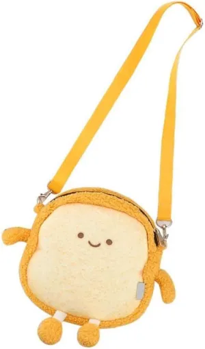 Cartoon Plush Shoulder Bag Simulation Bread Crossbody Bag Kawaii Messenger Bag for Girls Women