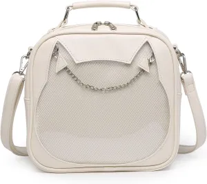 Cat Ita Bag Crossbody Bag Shoulder Bag Backpack Satchel Kawaii Purse with Pin Display