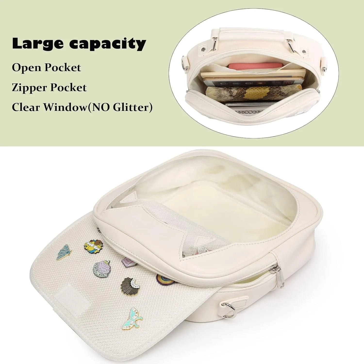 Cat Ita Bag Crossbody Bag Shoulder Bag Backpack Satchel Kawaii Purse with Pin Display