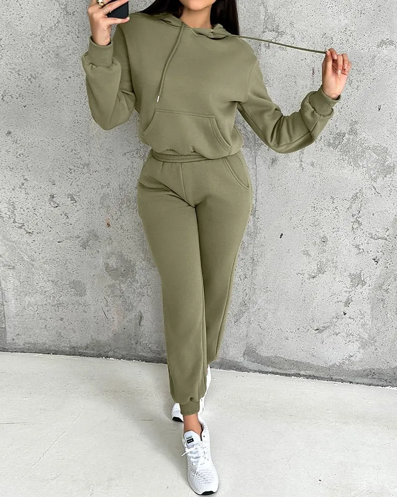 CHICME BEST SHOPPING DEALS Chic Me 2 Piece Jogger Set Long Sleeve Hoodie Pullover Tops Tracksuit Athletic Fall 0utfits