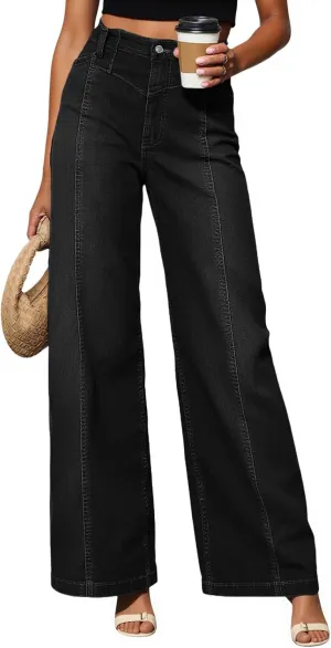 Cicy Bell Women's Baggy Wide Leg Jeans High Waisted Boyfriend Casual Denim Pants with Pockets