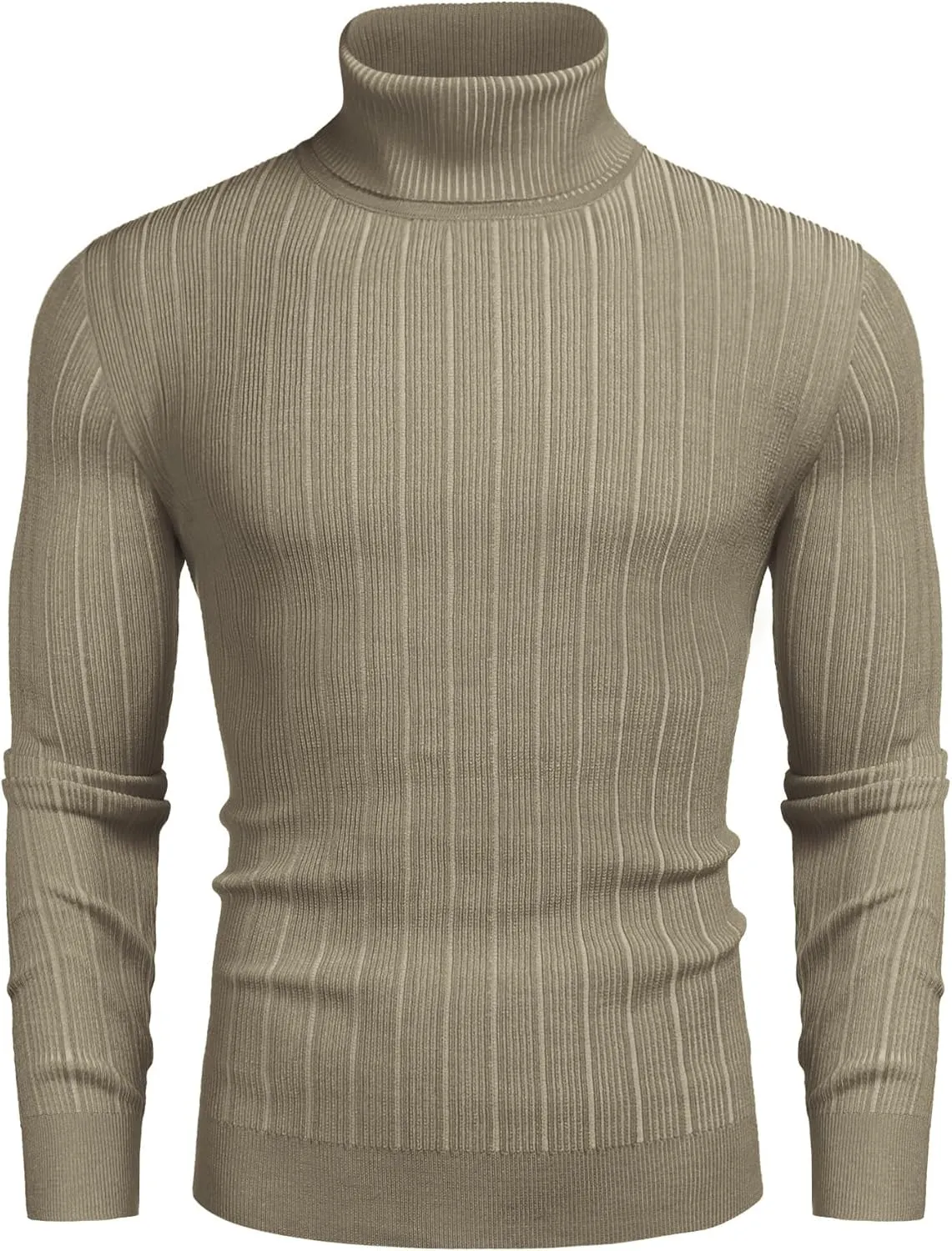 COOFANDY Men's Slim Fit Turtleneck Sweater Ribbed Knitted High Neck Pullover Sweaters