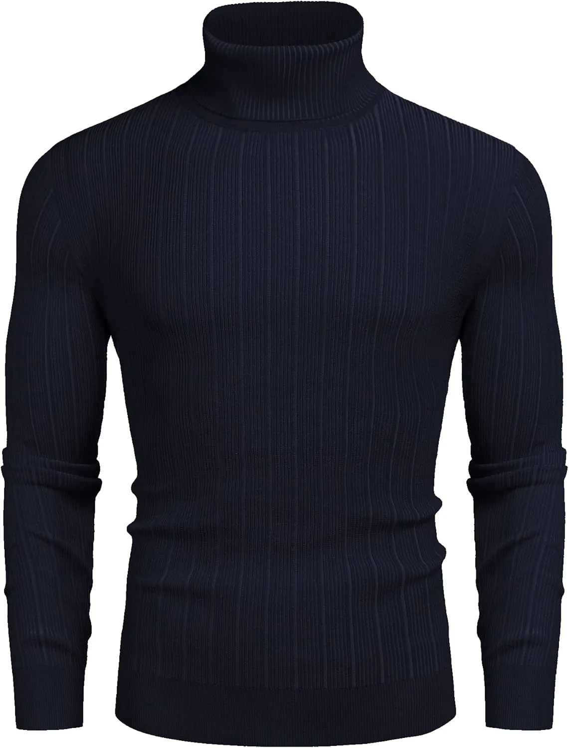 COOFANDY Men's Slim Fit Turtleneck Sweater Ribbed Knitted High Neck Pullover Sweaters