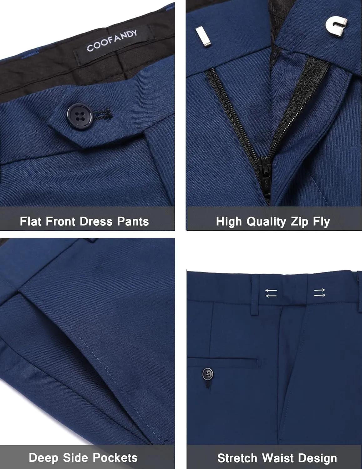 COOFANDY Men's Wedding Suits 2 Piece Tuxedo Jacket One Button Peak Lapel Suit Jacket Dress Pants for Dinner,Prom,Party