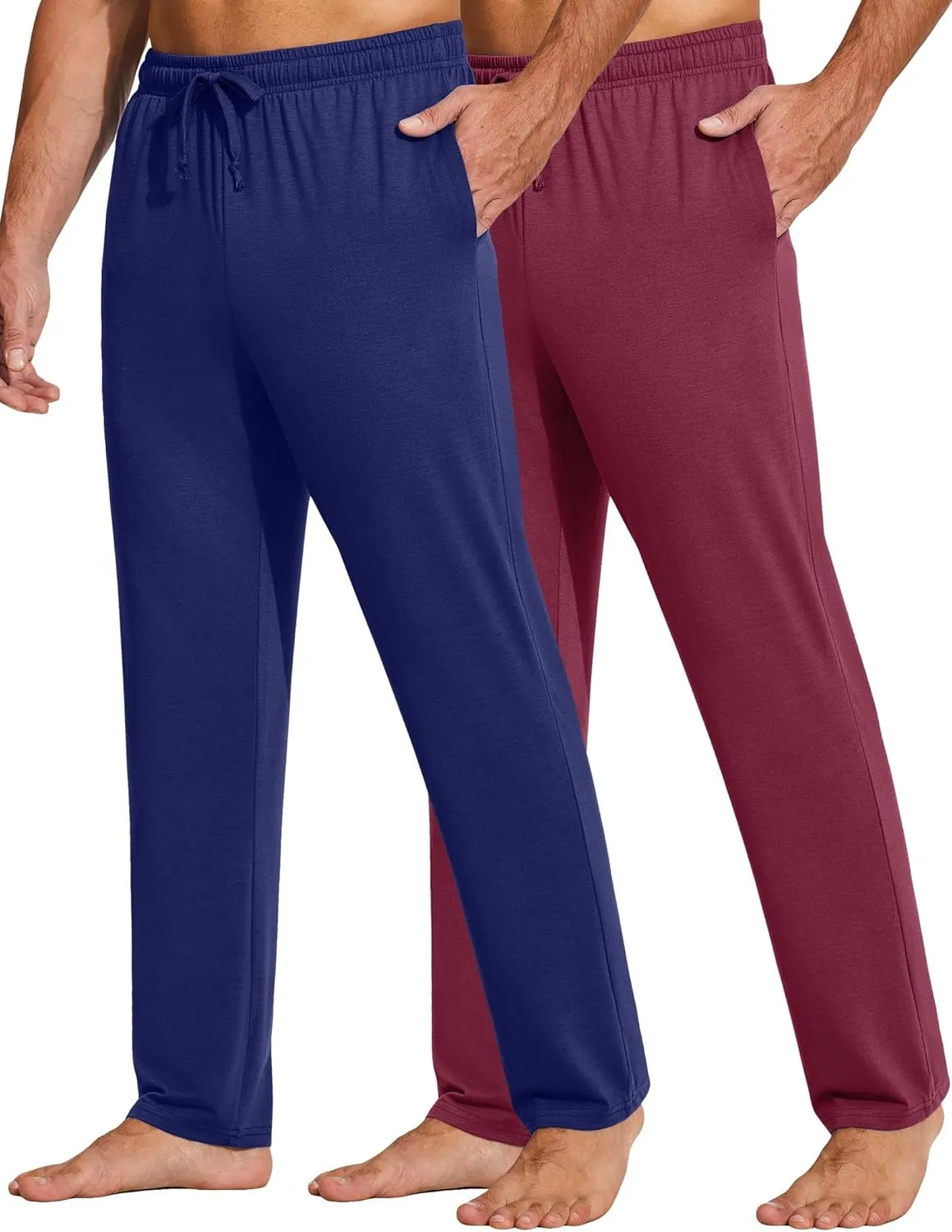 COOFANDY Men's Yoga Sweatpants Lightweight Open Bottom Lounge Pants Casual Drawstring Sweat Pants with Pockets