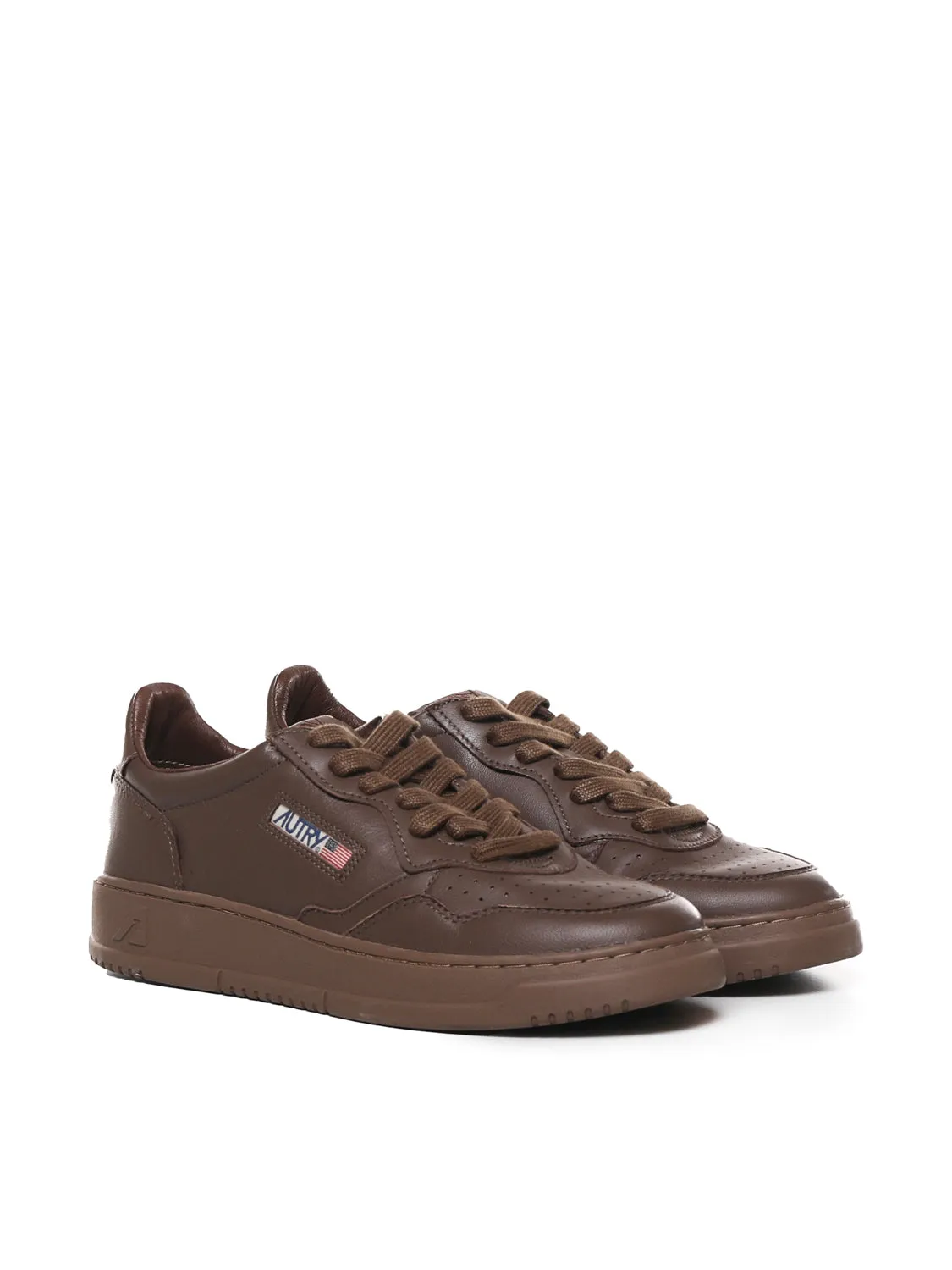 Cowskin White Lace-Up Sneakers
