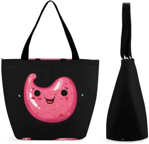 Cute Stomach Women's Shopping Grocery Tote Bag Handbags Large Shoulder Bags Work Business Travel