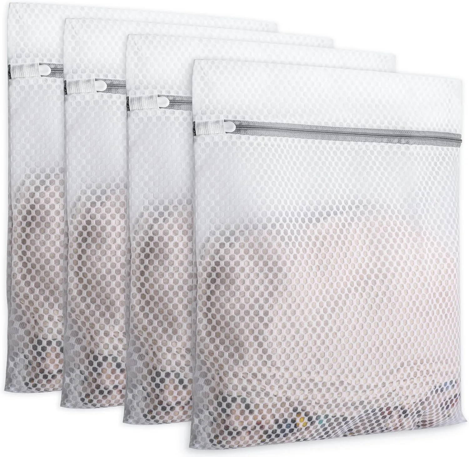 DAIKOYE Laundry Bag 4 Pcs Mesh Laundry Bags 12 x 16 Inches Durable Zipper Mesh bag Mesh Wash Bags Lingerie Bags for Washing Delicates Laundry Bags for Traveling Delicates Bag for Washing Machine