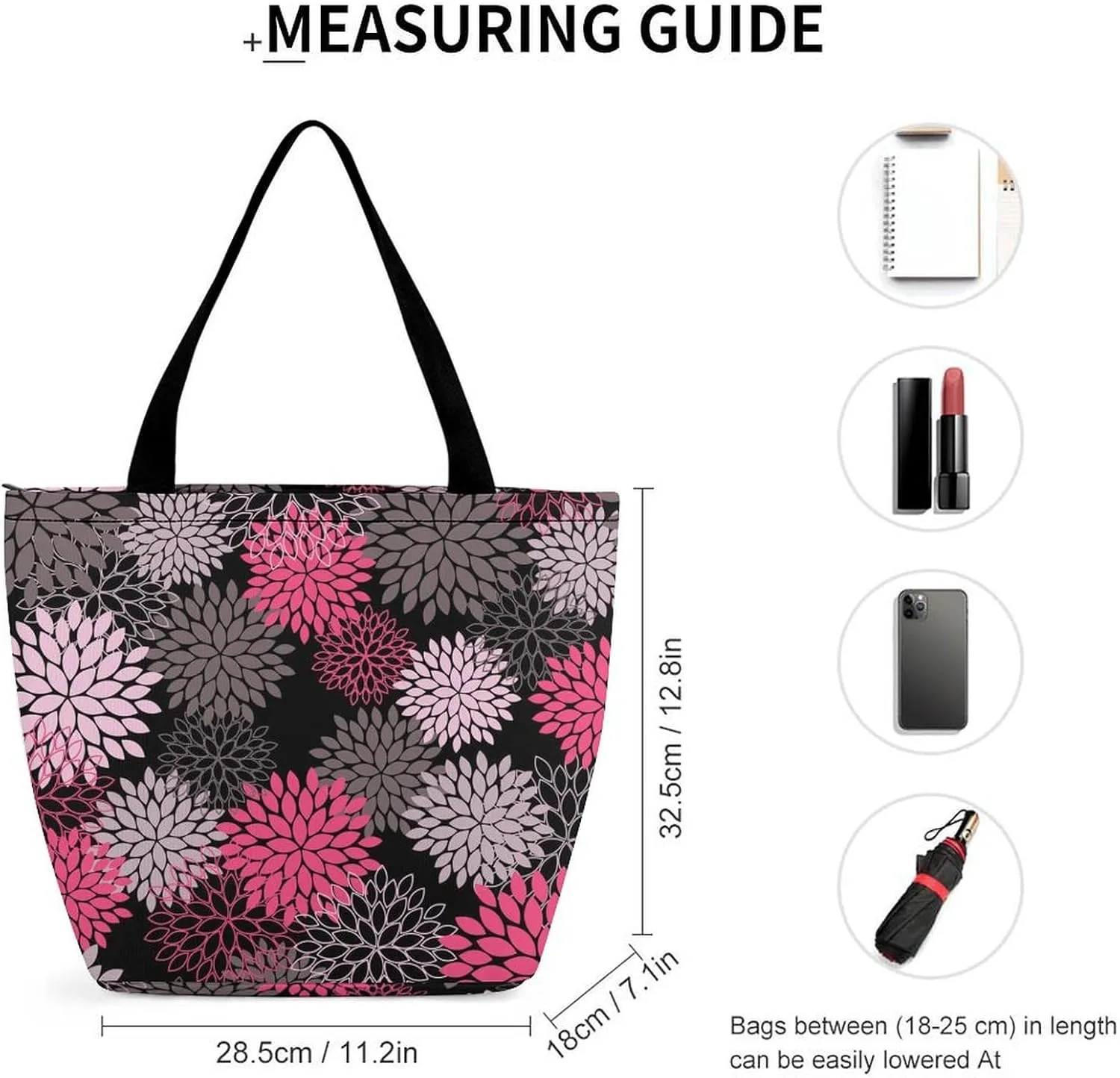 Doodle Cats Print Hobo Handbags With Zipper Women's Tote Handbags