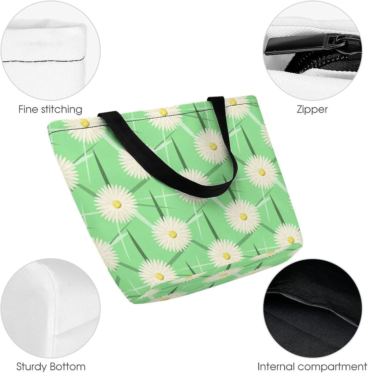 Doodle Cats Print Hobo Handbags With Zipper Women's Tote Handbags