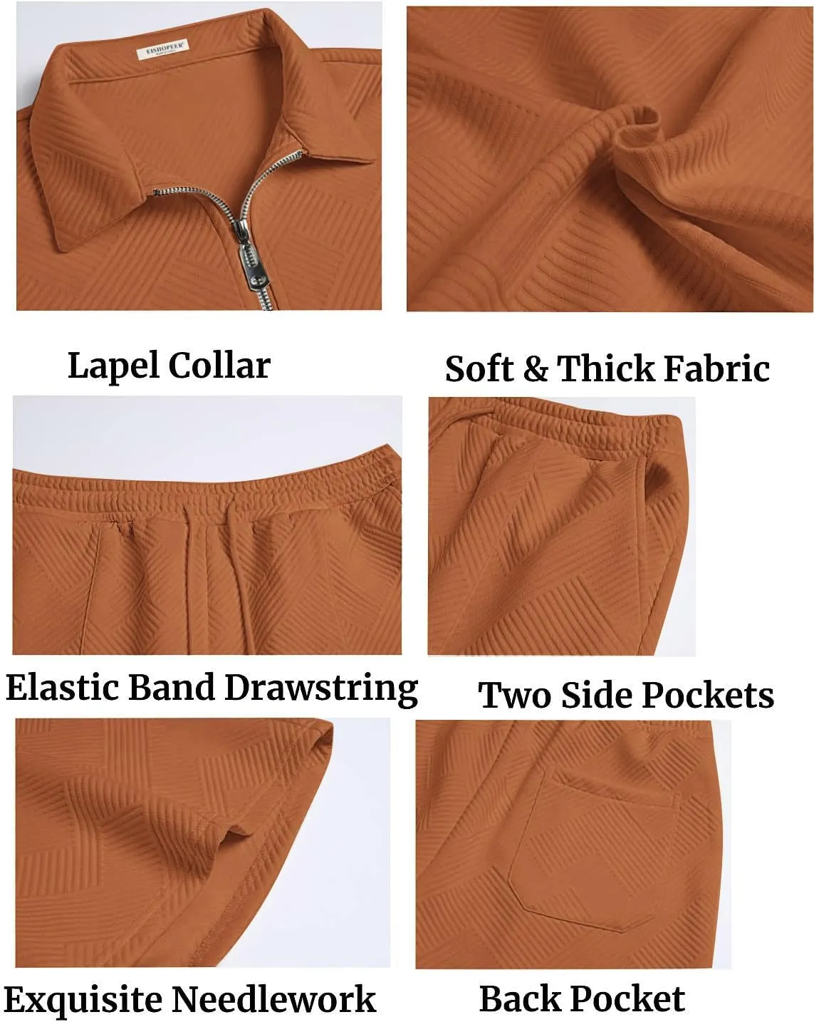 EISHOPEER Men's Polo Shirt and Shorts Set Fashion Zipper 2 Pieces Outfits