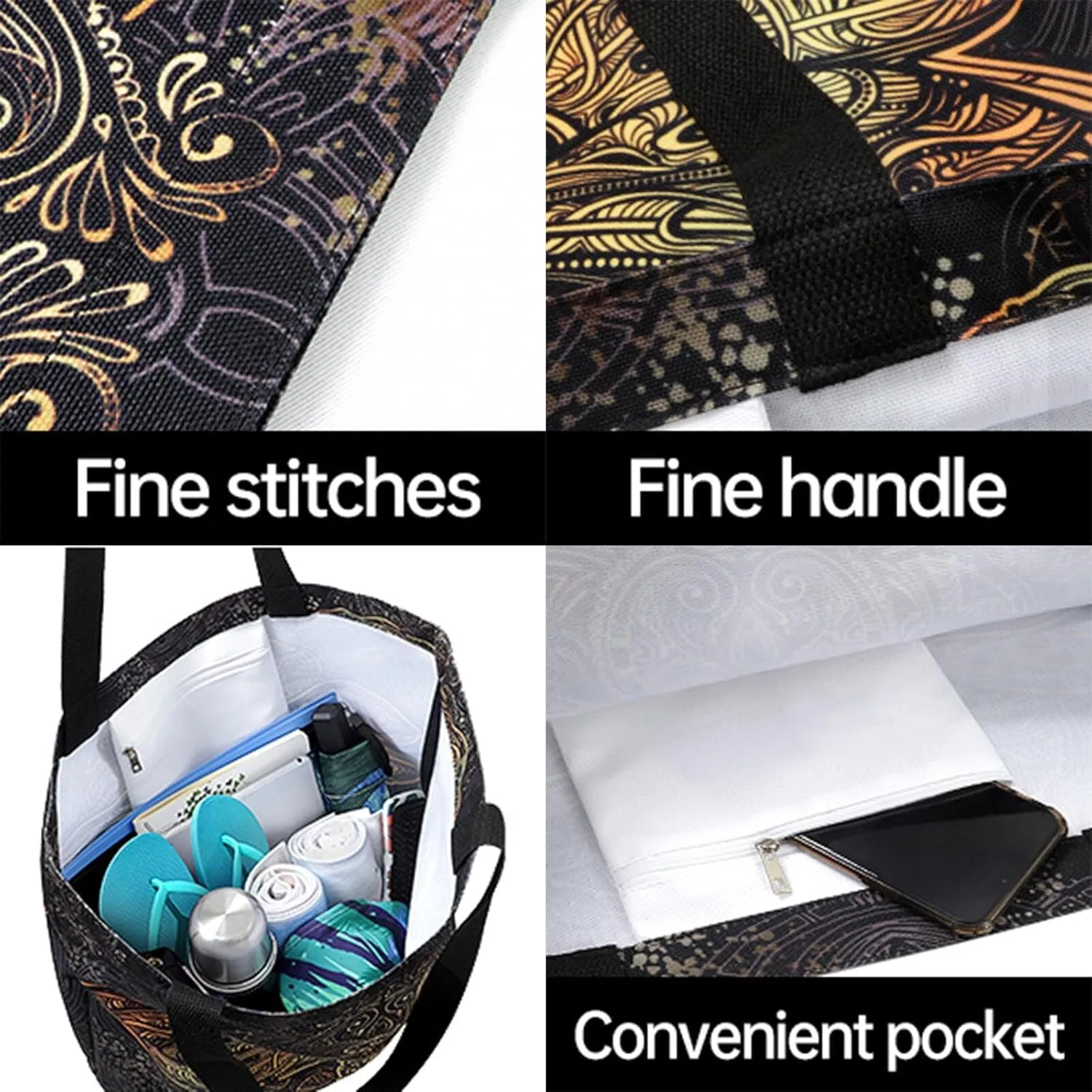 Fashion Pattern Extra Large Shoulder Grocery Tote Bag, Cool Flying Eagle Usa Flag Canvas Daily Handle Bag for Gym Weekender Beach Travel Kitchen Reusable Market Shopping