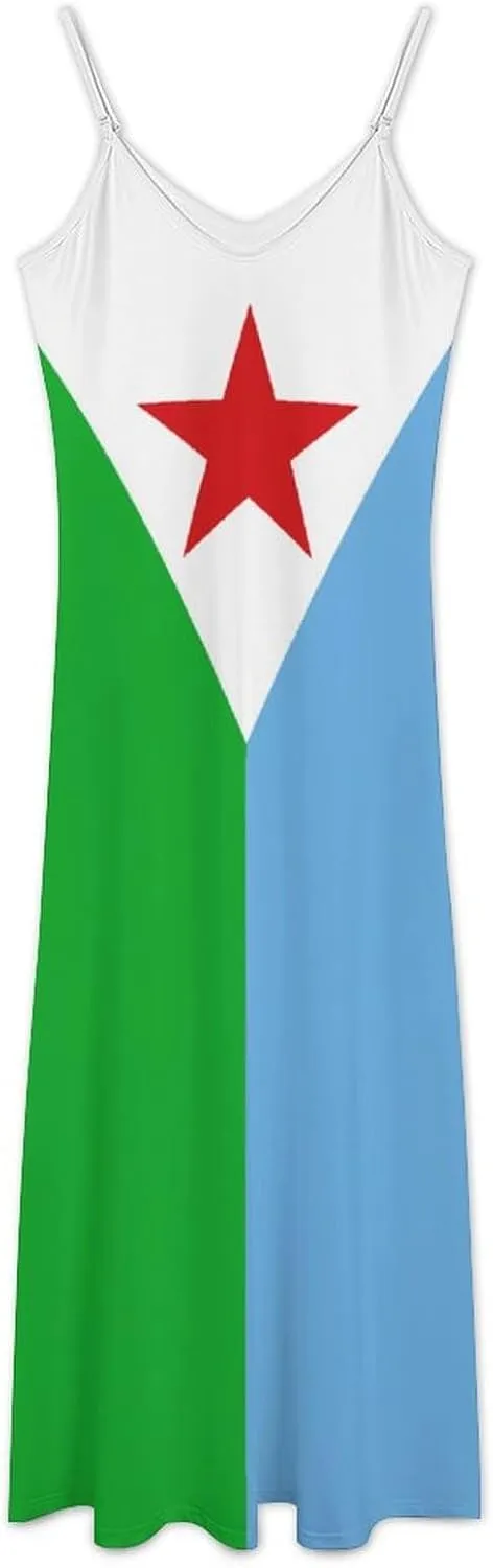 Flag of Burundi Women Summer Camisole Long Skirt, Beach Skirt, Suspender Dress, Fishtail Skirt