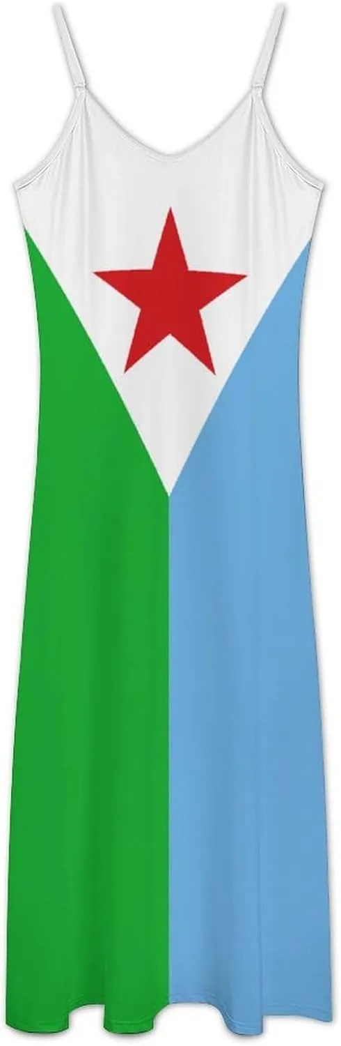 Flag of Burundi Women Summer Camisole Long Skirt, Beach Skirt, Suspender Dress, Fishtail Skirt