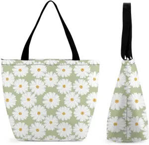 Floral Vintage Colorful Print Hobo Handbags With Zipper Women's Tote Handbags