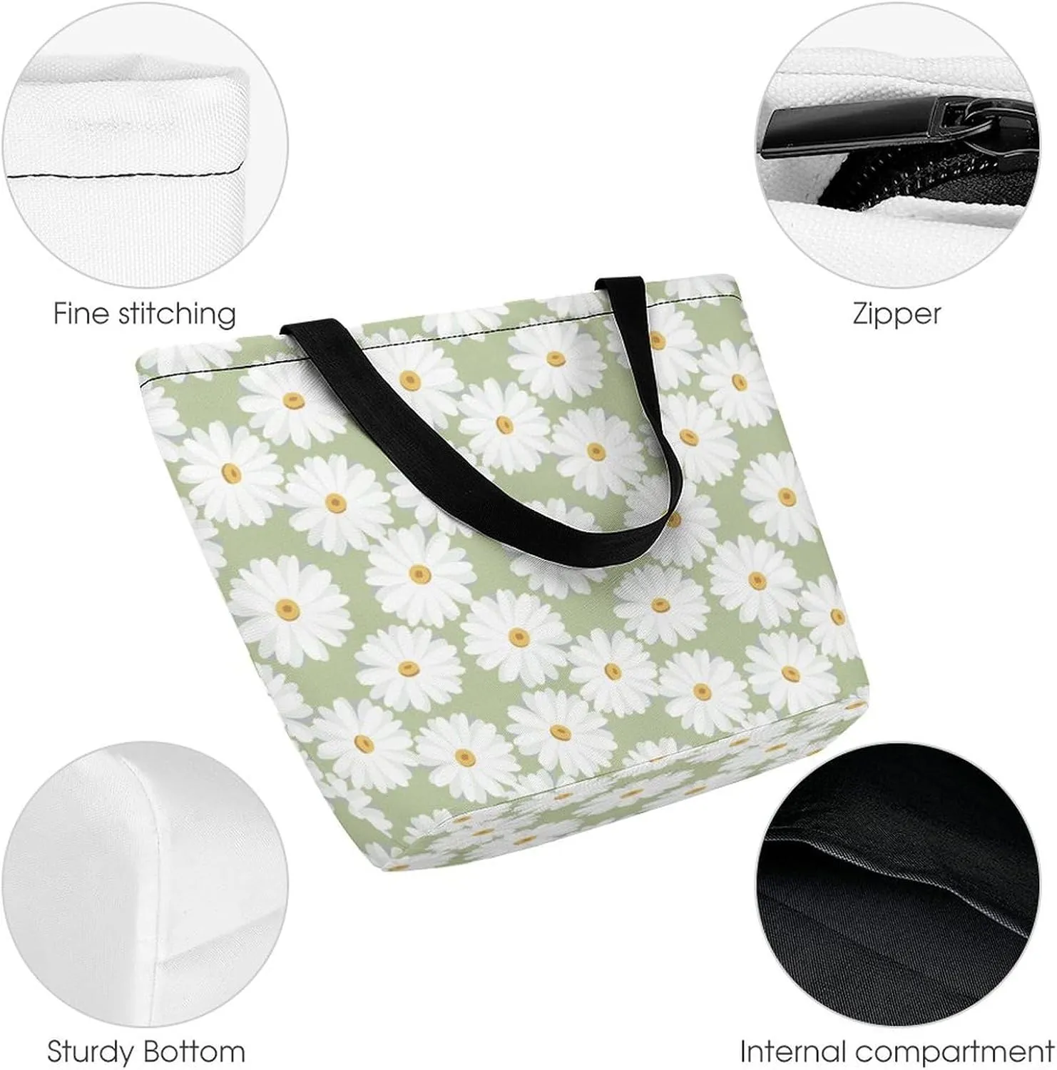 Floral Vintage Colorful Print Hobo Handbags With Zipper Women's Tote Handbags