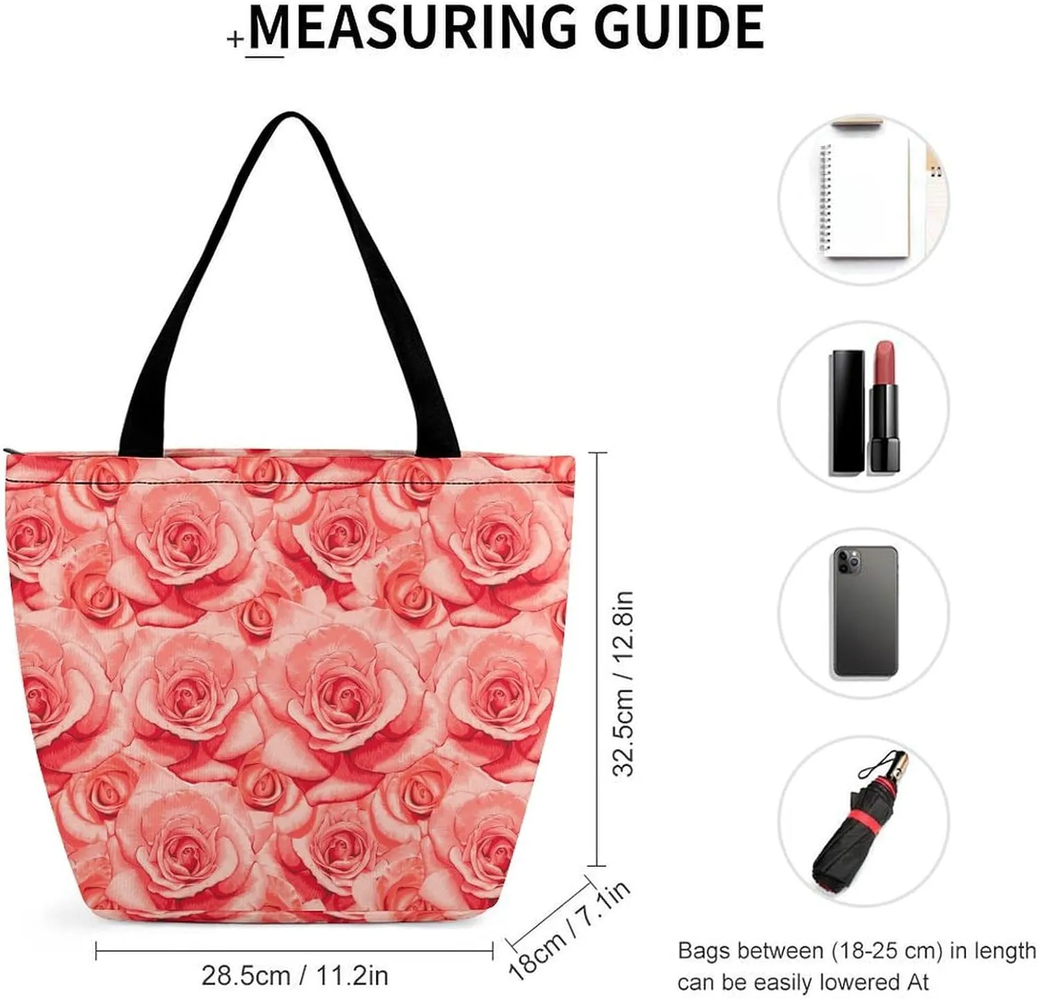 Floral with Purple Flowers Hobo Handbags With Zipper Women's Tote Handbags