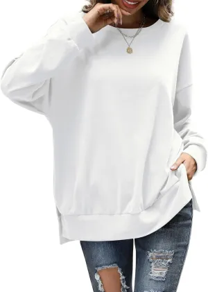 Florboom Womens Oversized Sweatshirts Crew Neck Long Sleeve Tunic Top Casual Fall Soft Pullover