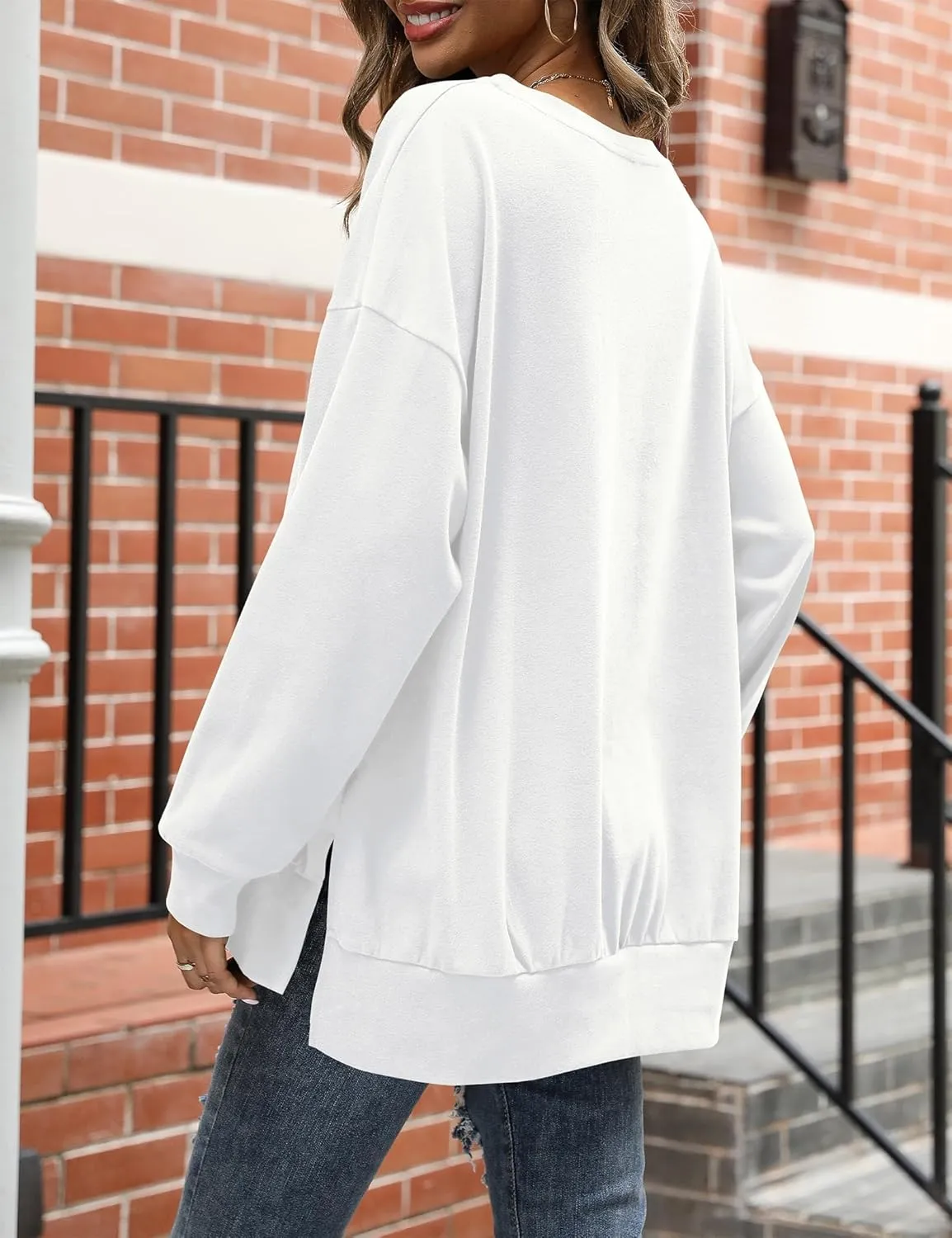 Florboom Womens Oversized Sweatshirts Crew Neck Long Sleeve Tunic Top Casual Fall Soft Pullover